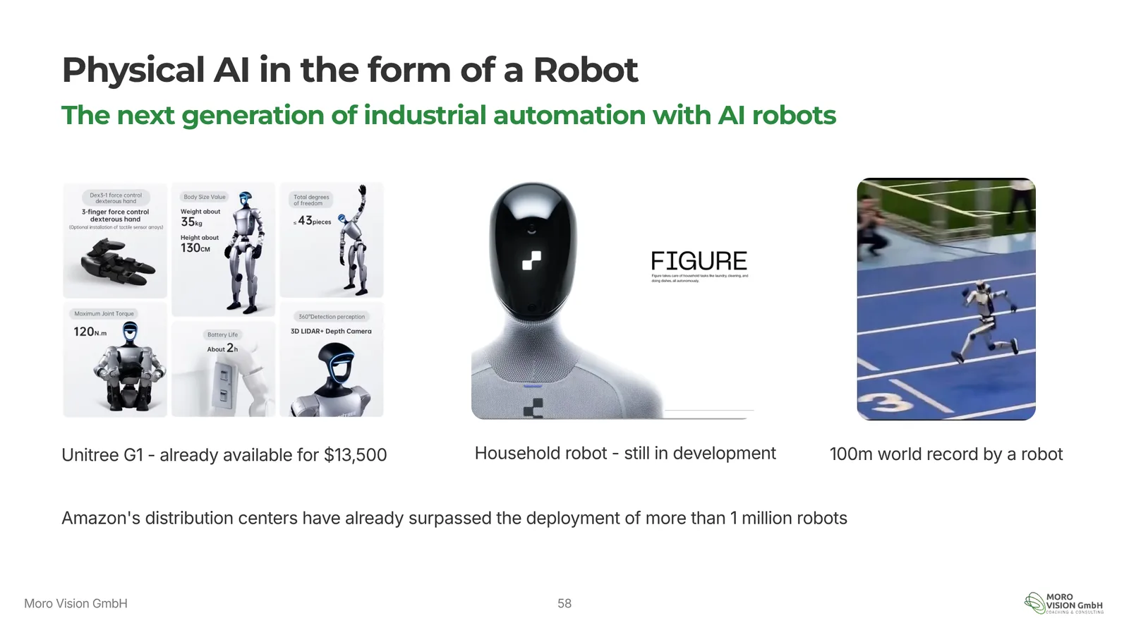 Keynote-Folie: Physische KI in Gestalt eines Roboters